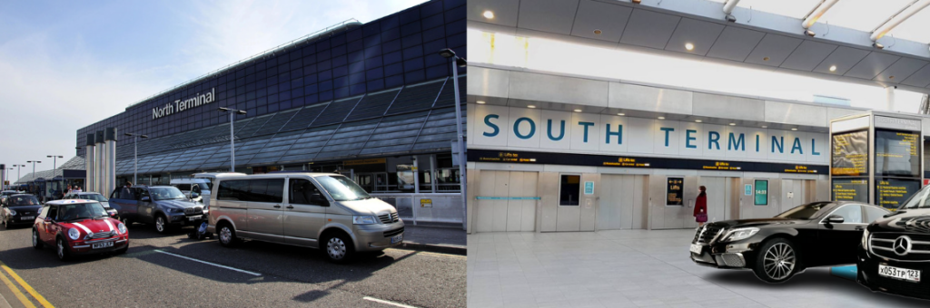 Terminals of Gatwick Airport cover by Taxi Gatwick with Bacarhire: